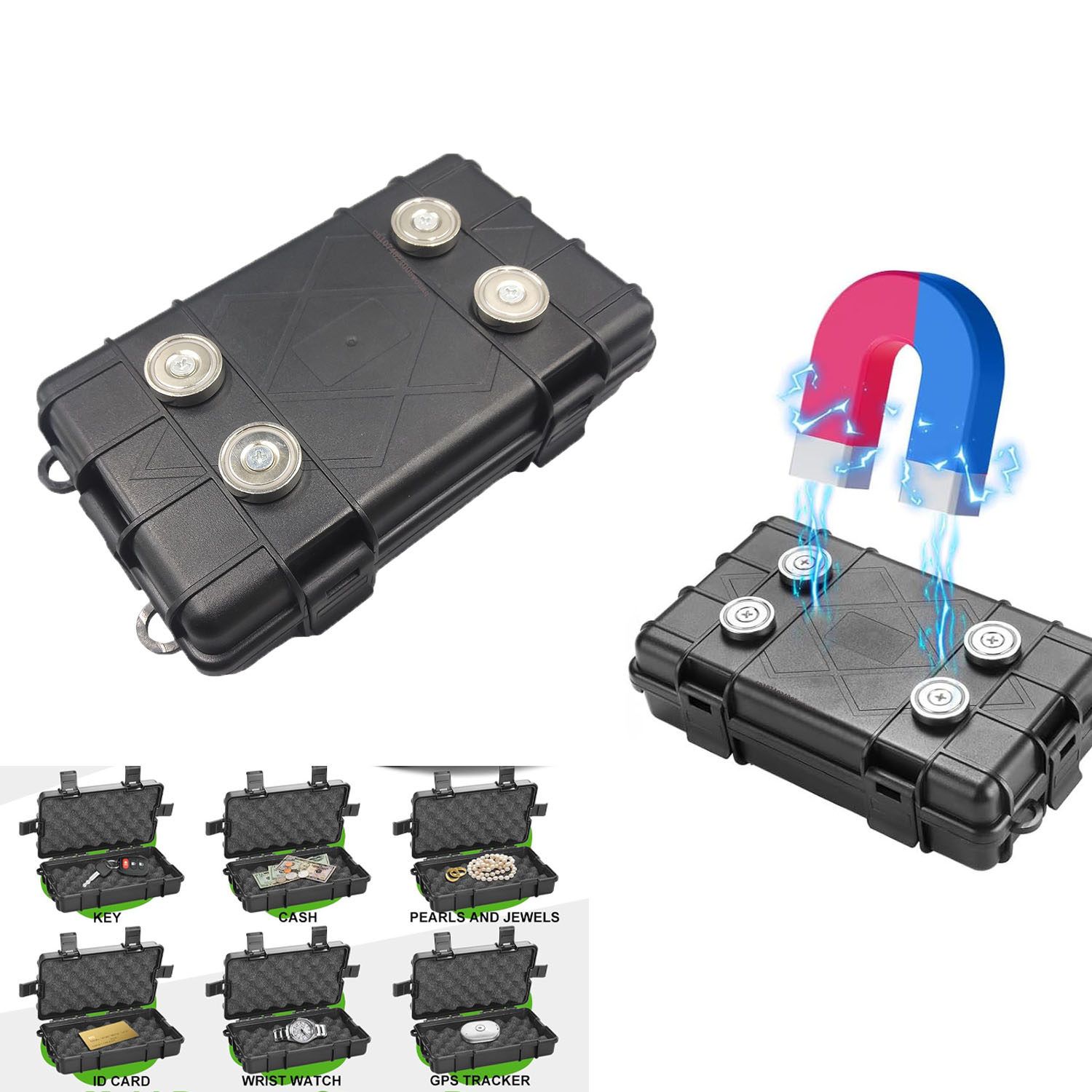 Magnetic Key Box Car Hide Key Magnetic Waterproof Magnetic Key Holder Multipurpose Key Holder for Under Car Rust-Proof Box