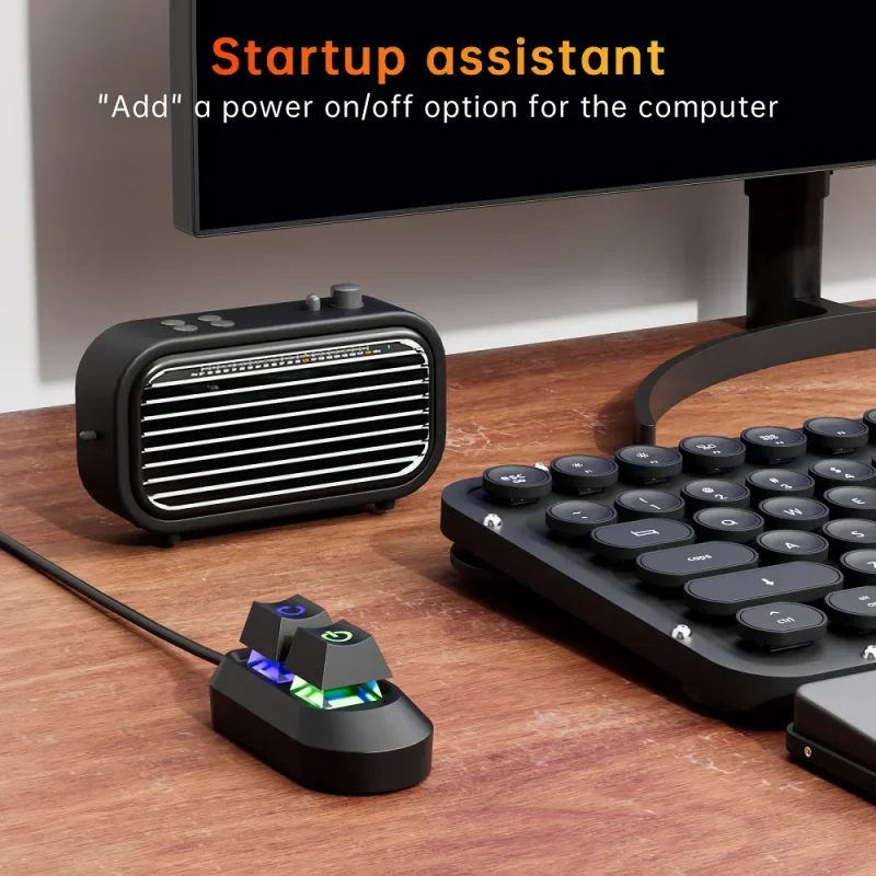 Switch On Off Power SW Cables PC Power Switch Button 2M Mechanical Key External Power On Off Motherboard for Home Office PC Case