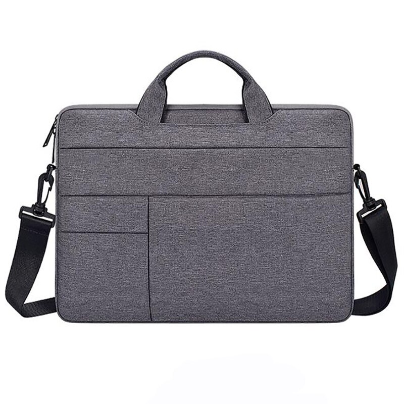 Waterproof Simple Men Bag Business Nylon Computer Handbags Portable Zipper Shoulder Laptop Bag Men Shoulder Laptop Bag black: 15.6inch dark gray