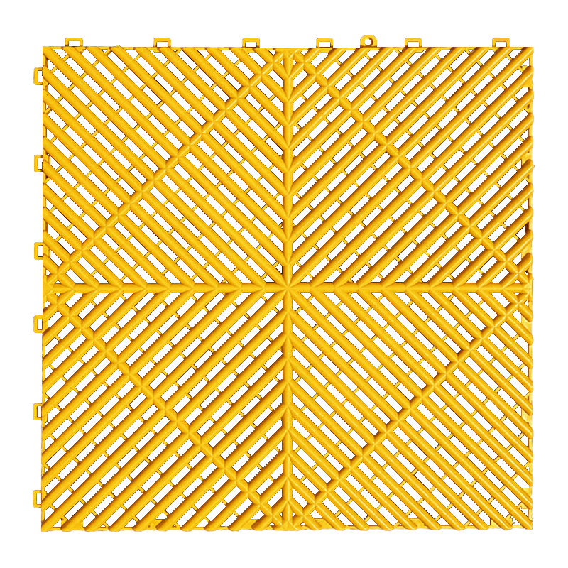 400*400*18mm Anti Slip Garage Flooring Pp Interlocking Floor Modular Workshop Garage Floor Tiles: Yellow