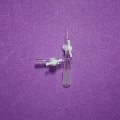 24/40,Glass Vacuum Transfer Adapter,Two PTFE Stopcock,Lab Chemistry Glassware