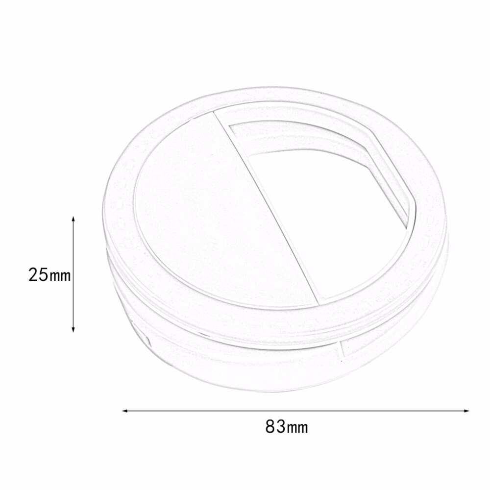 Auto-temporizador recarregável led anel de luz flash braçadeira usb de carregamento para iphone samsung xiaomi sony telefones celulares