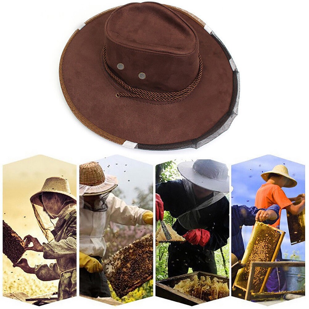 Anti Bee Gezichtsmasker Hoed Bijenteelt Vliegt Insecten Netto Mesh Protector Cowboy Cap Anti Bee Gezichtsmasker Hoed Netto Mesh protector Gezicht Mas