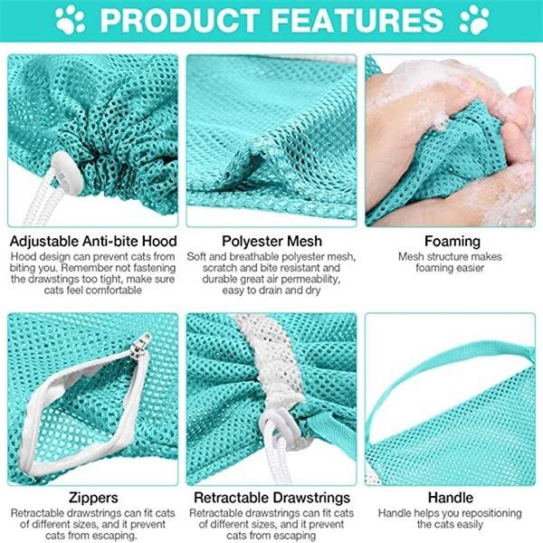 Mesh Kat Grooming Bad Tas Multifunctionele Grooming Bad Zak Huisdier Nail Trimmen Zakken Geen Krassen Bite Terughoudendheid Nail snijden