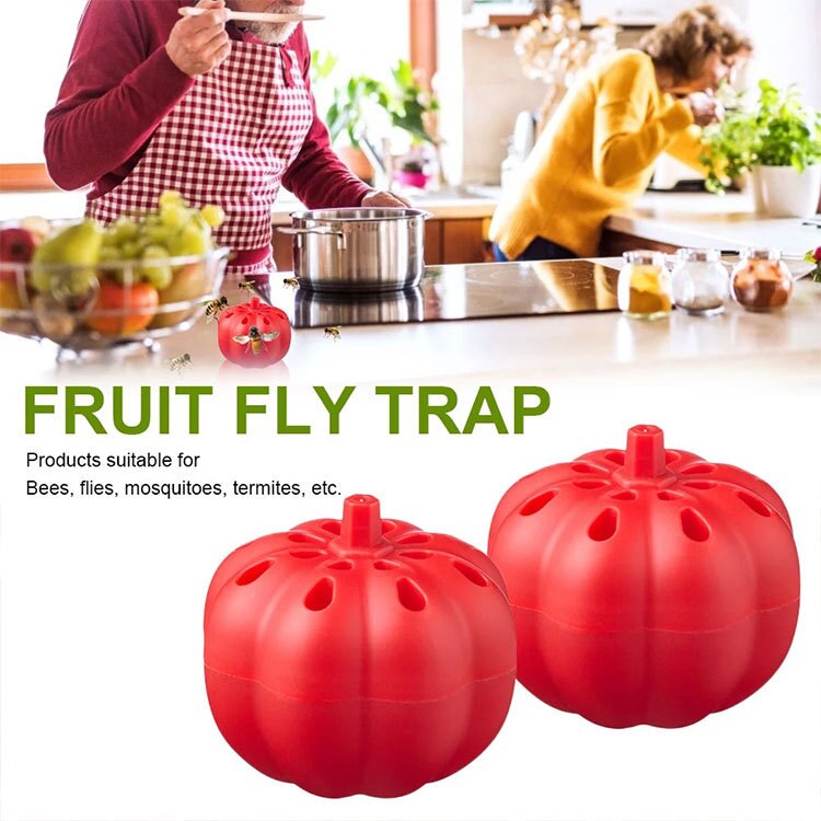 4 Pack Pompoen Vorm Fruit Fly Trap Voor Keuken, Niet Giftig Fly Killer Indoor, voor Thuis Mug Killer