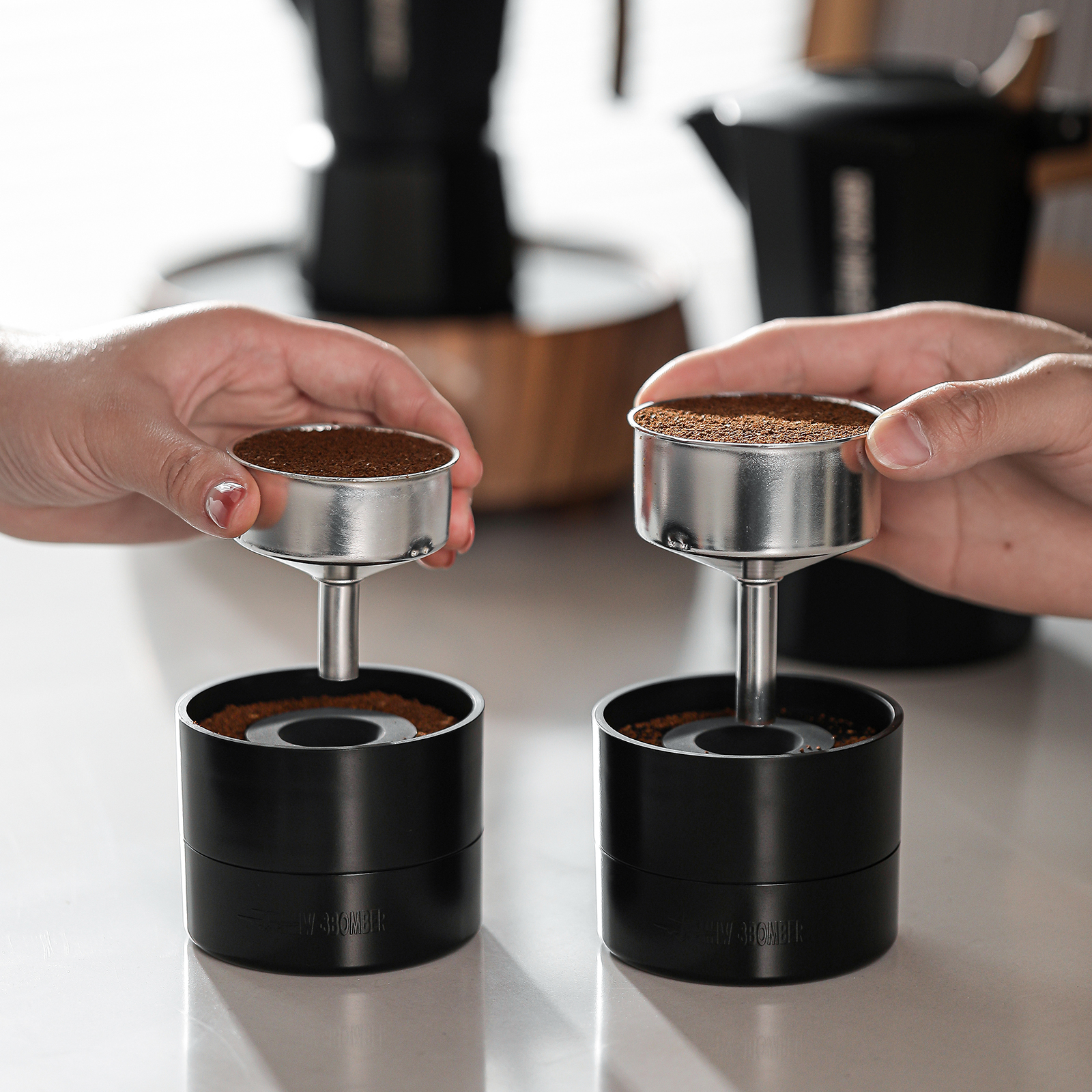 Distribuidor de café Moka de MHW-3BOMBER, altura adaptable, herramientas niveladoras de distribución de café Mocha, accesorios de Barista para el hogar