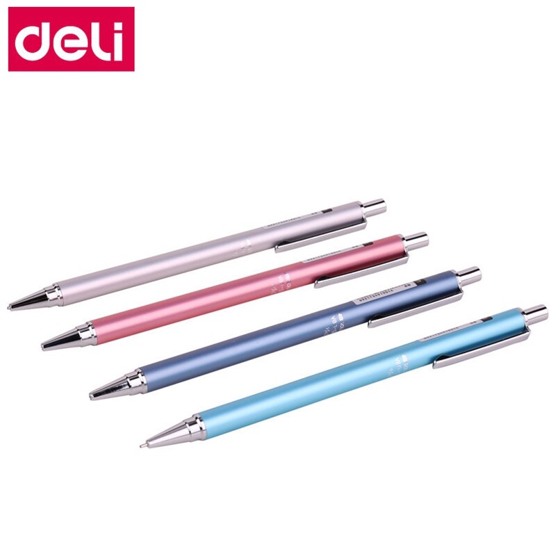 1Pcs Deli S715 Vulpotlood 0.7Mm Auto Potlood Metal Case Pencial 4 Kleuren Top Deli