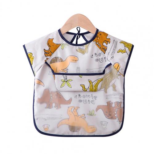 Babero de alimentación de manga corta impermeable para bebé, delantal de ropa protectora con bolsillo,