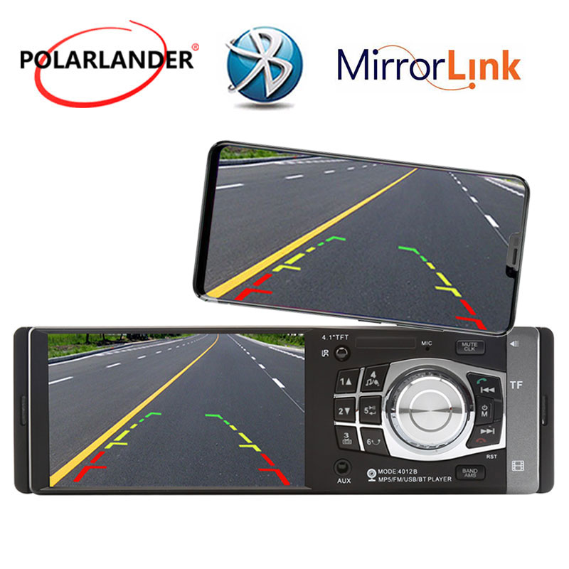 1 Din 4,1 pulgadas HD pantalla TFT Auto Radio FM USB MP4 MP5 Bluetooth enlace espejo sólo para Android Radio Estéreo reproductor de Cassette