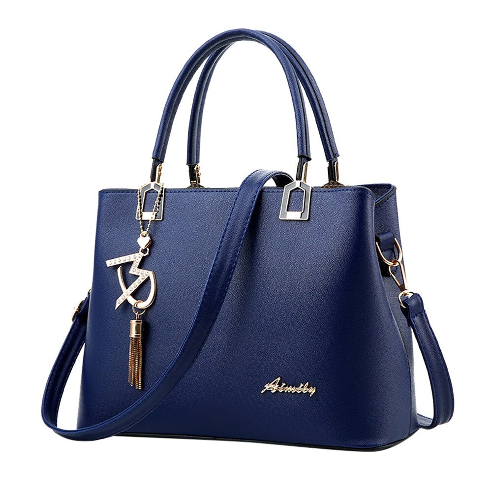 Aelicy luxury Women Leather Totes Bags Handbags Women Famous Brands Big Shoulder Bag Female Vintage Satchel Bag Bolsa Feminina: Blue