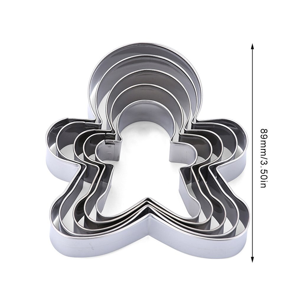 5PCS Stainless Steel Cookie Cutter Gingerbread Man Shapes for Cake Mold Home Party Cake and Pastries Making Cutters Cookie mold