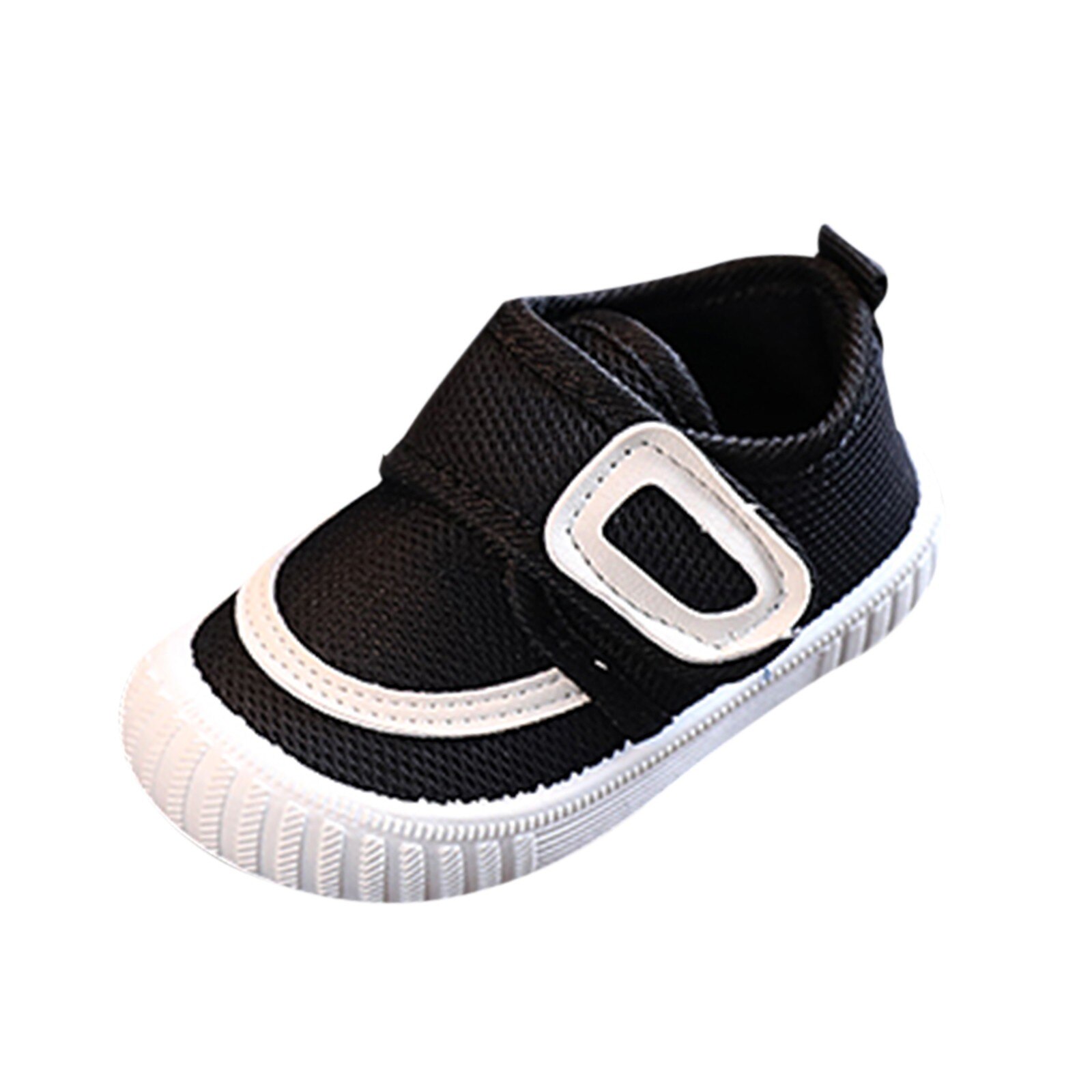 Baby Shoes Soft Breathable Toddler Children Rubber Shoes Sneaker Flying Woven Mesh Loafers Shoes Summer Solid Color Sports Shoes: Black / 6