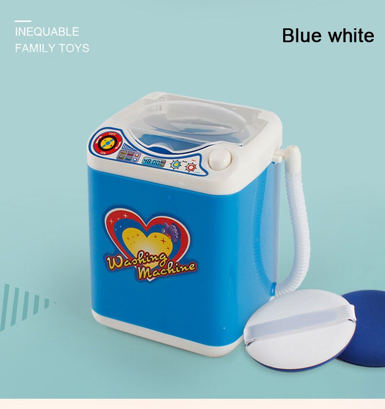 Mini Beauty Powder Puff Blender Washing Machine Electric Cute Cosmetic Makeup Brushes Cleaner Washer Tool: blue