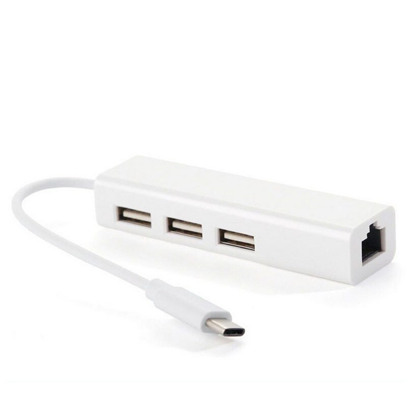 3 USB 2.0 Ports Hub With USB Ethernet RJ45 LAN Adapter Laptop Ethernet Dock Network Extender For Mac IOS Android PC Chromebook: black