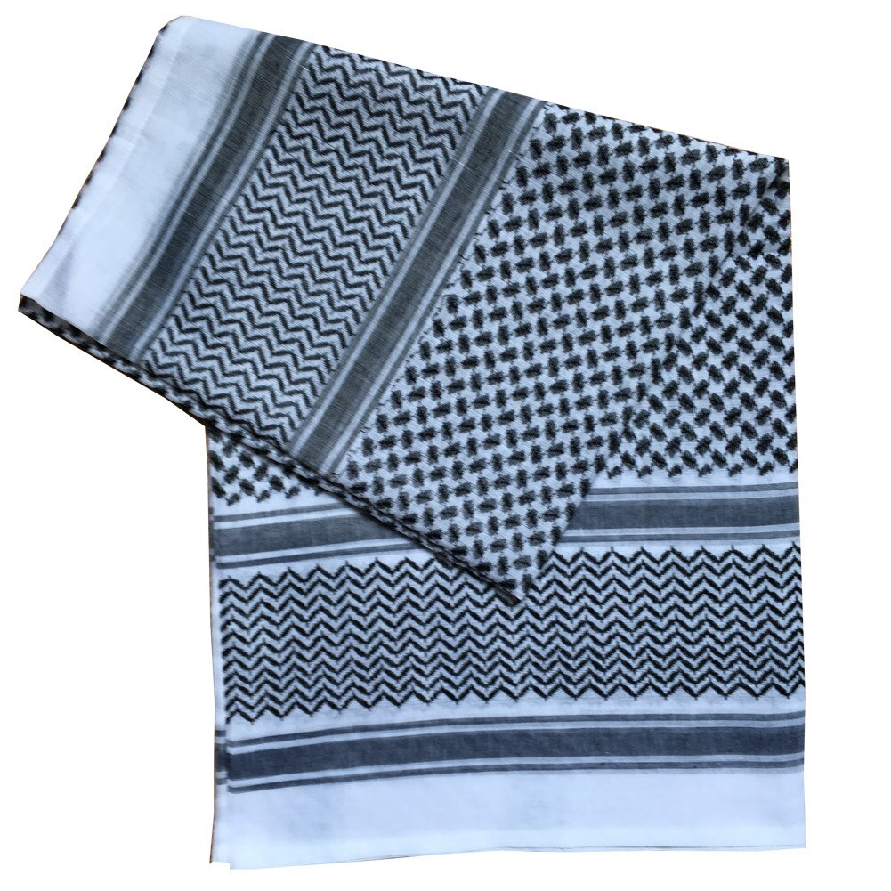 Adulto masculino cabeça árabe cachecol keffiyeh médio oriente deserto shemagh envoltório muçulmano headwear árabe acessórios de traje d88: black
