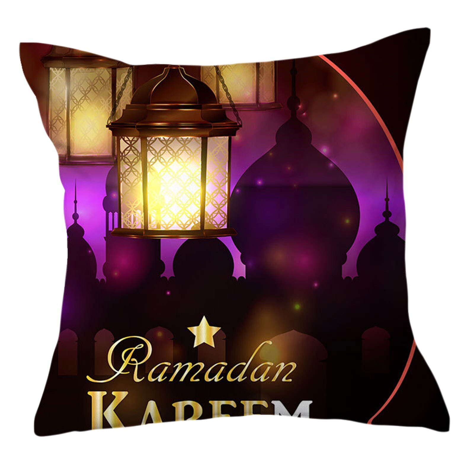 Ramadan Decoratie Kussenhoes Gold Moon Star Eid Mubarak Feestelijke Kussensloop Goedkope Kussensloop Auto Room Decor: F