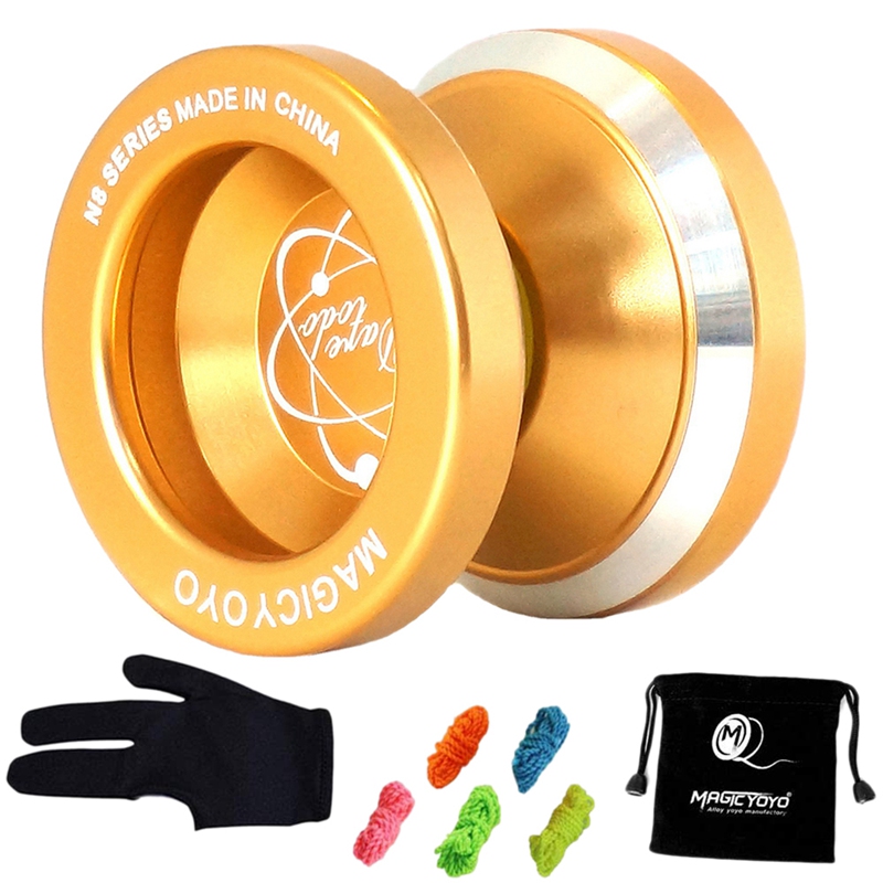 MAGICYOYO Responsive Yoyo N8 Metal Alloy Yoyos for Beginner Kids,Yoyo Glove,5 Yoyo Strings: Default Title