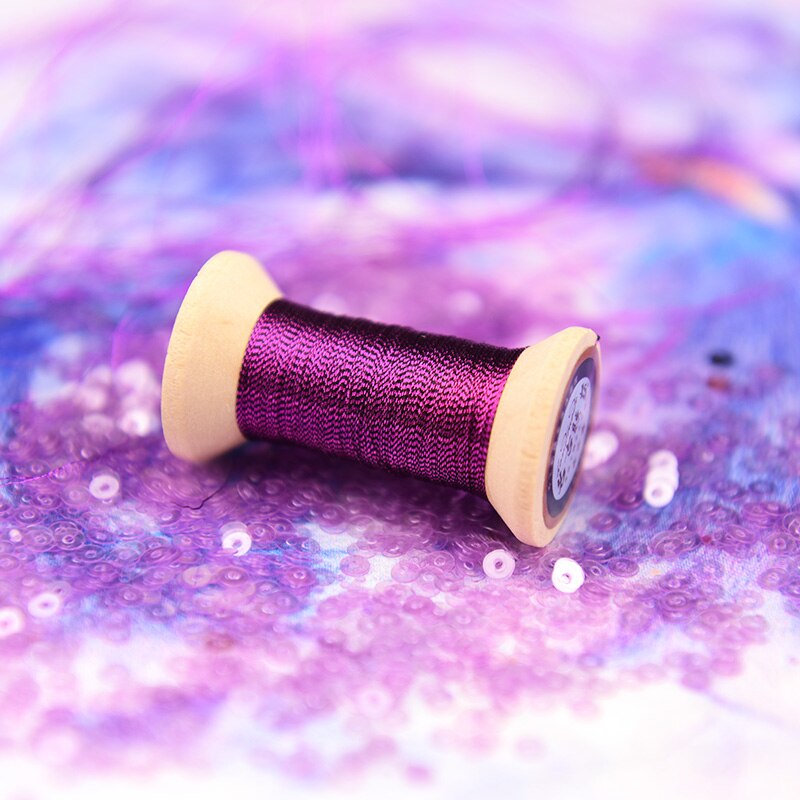 Serie rosa violeta de hilo de oro/hilo de bordado francés/carrete de bordado/hilo de bordado dorado colorido/50 metros/rollo: 5