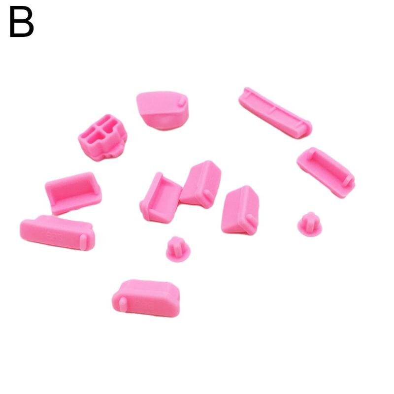 1 Bag Universal Elastic Silicone Anti-dust Laptop Port Protector Dustproof Notebook Computer Port Plug Anti-dust Stopper Cover: pink