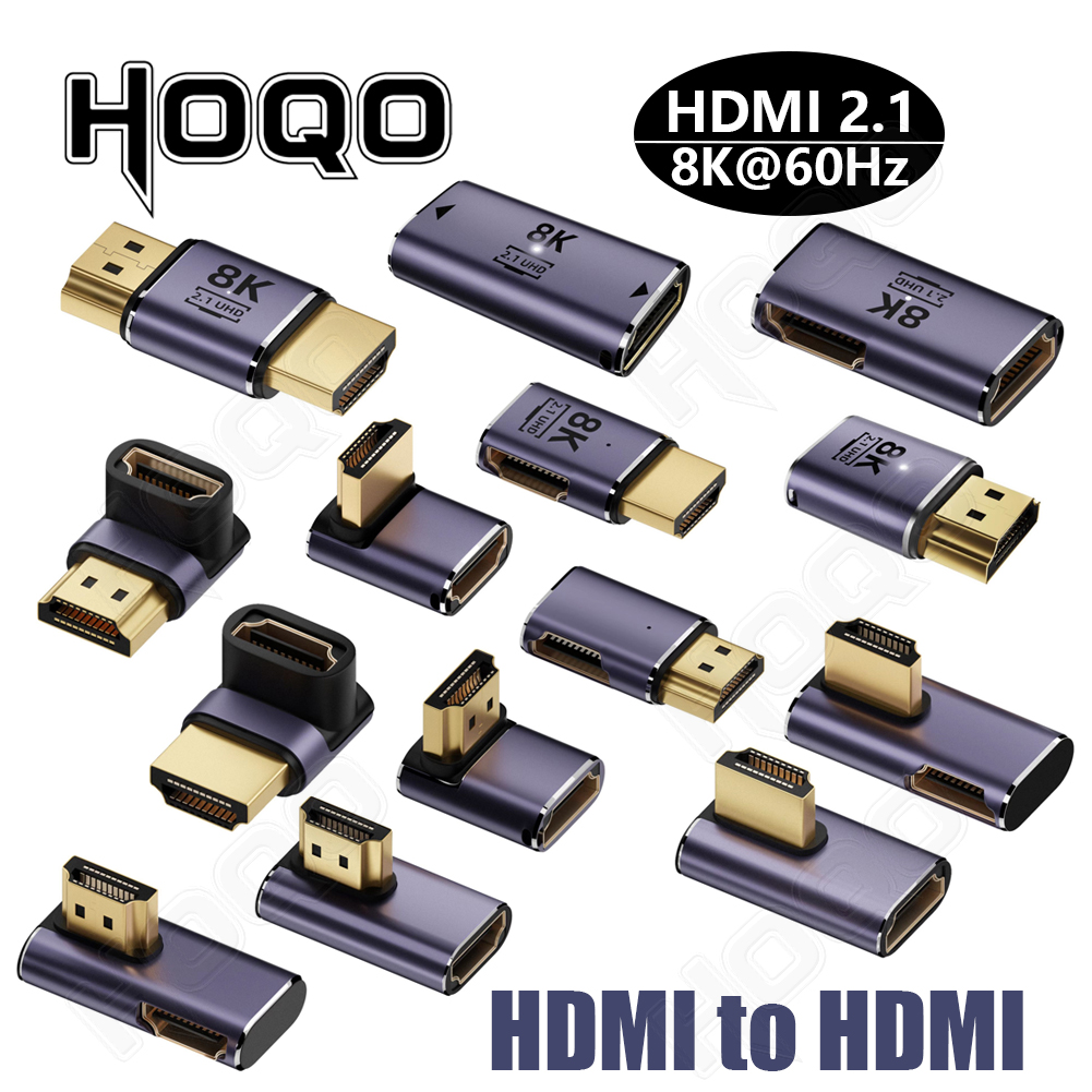 HDMI 90-Grad-Adapter, 8 K, 4 K, 270 Grad, HDMI-Adapter, Stecker auf Stecker/Buchse auf Buchse, nach unten rechts, linker Winkel, Keystone, klein, digital