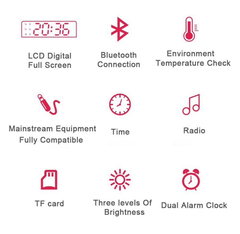 alarm clock bluetooth speaker With FM Radio Wireless Mini Portable Alarm Clock Speaker LCD digital table Clock decor