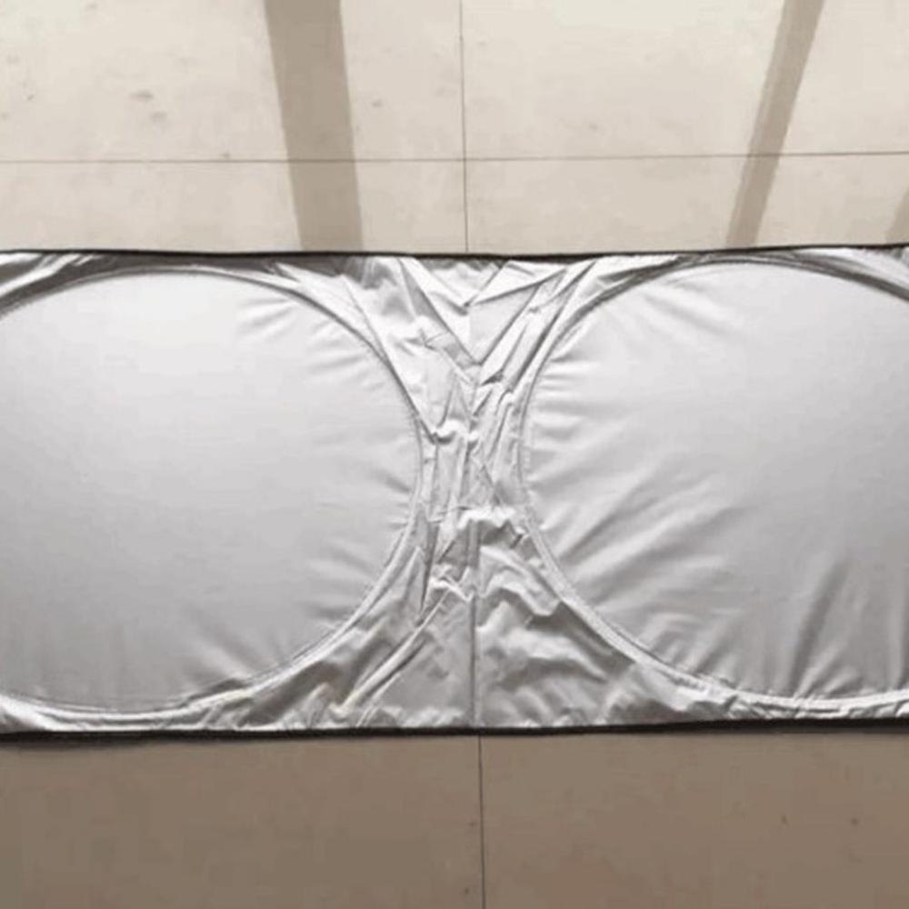 Bil solskydd främre fil anti-sol värmeisolering solskydd silverduk dubbelring solskydd 150*70cm