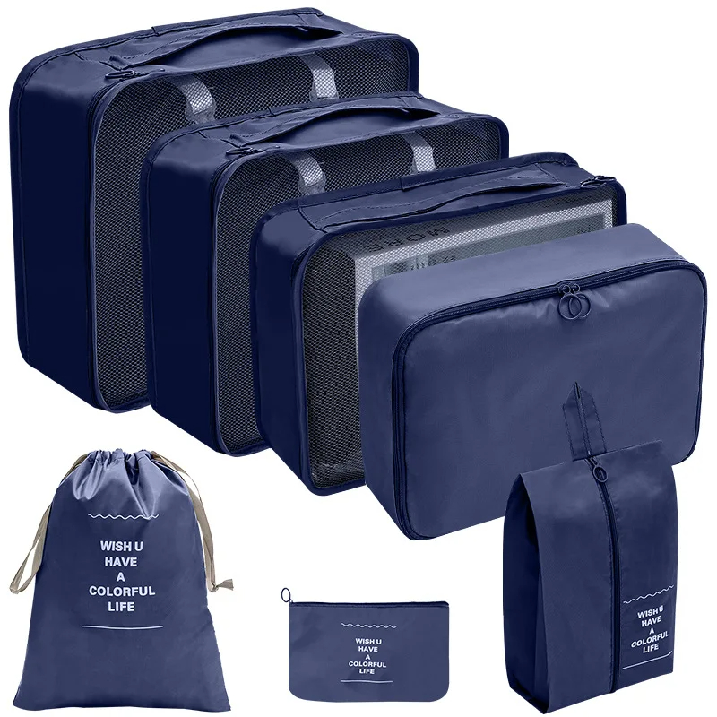7/8/9/10 Pcs Set Reise Veranstalter Lagerung Taschen Koffer Verpackung Würfel Set Fällen Tragbare Gepäck Kleidung Schuh ordentlich Beutel Falten