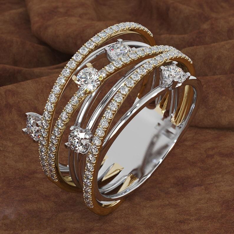 Anillo de plata esterlina 925 para mujer, sortija de compromiso y boda, 3 colores, AAAAA, cz: Rose Gold / 7