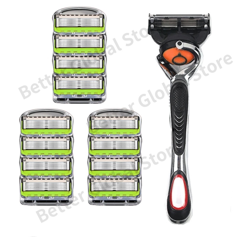 Shaver Brand Men Razor Shaving Five Layer Shaver Reusable Razor Imported Blade Multi Tool Head Replace: Zilver