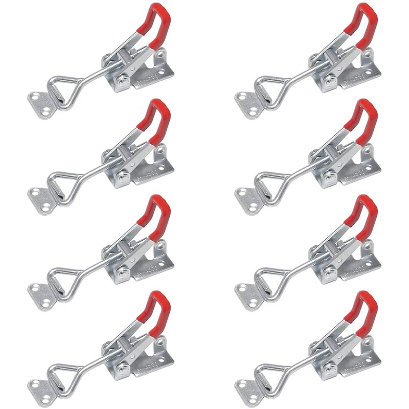 8Pcs Pull Latch Clamp,Adjustable Toggle Clamps Metal Draw Latch, Holding Capacity Latch Hasp Clamp for Door, Jig--4001: Default Title