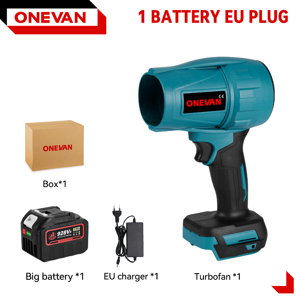ONEVAN – ventilateur à Jet Turbo sans balais 200 M/S, 2000W, souffleur d'air électrique portatif sans fil, outil de dépoussiérage et de neige pour batterie Makita 18V: Argent