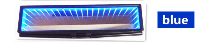 Car GALAXY REAR VIEW MIRROR LED CLIP-ON INFINITY 3D bottomless extends the abyss Rearview time tunnel Endless Infinite space: Blue