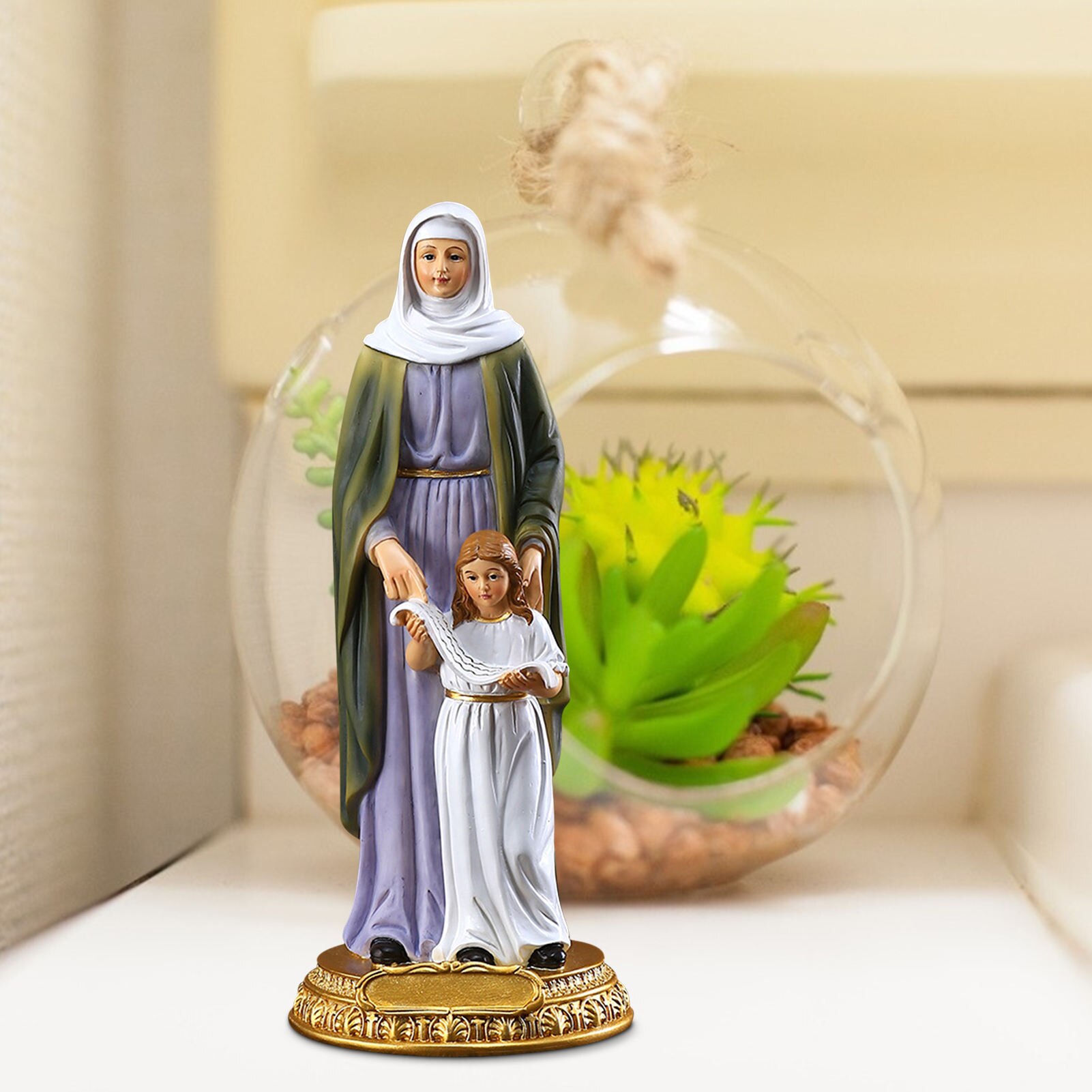 Virgin Mary Resin Statue Sculpture - Religious Garden Statues 8.46 Inch Virgin Mary The Mother Statue Sculpture For Your