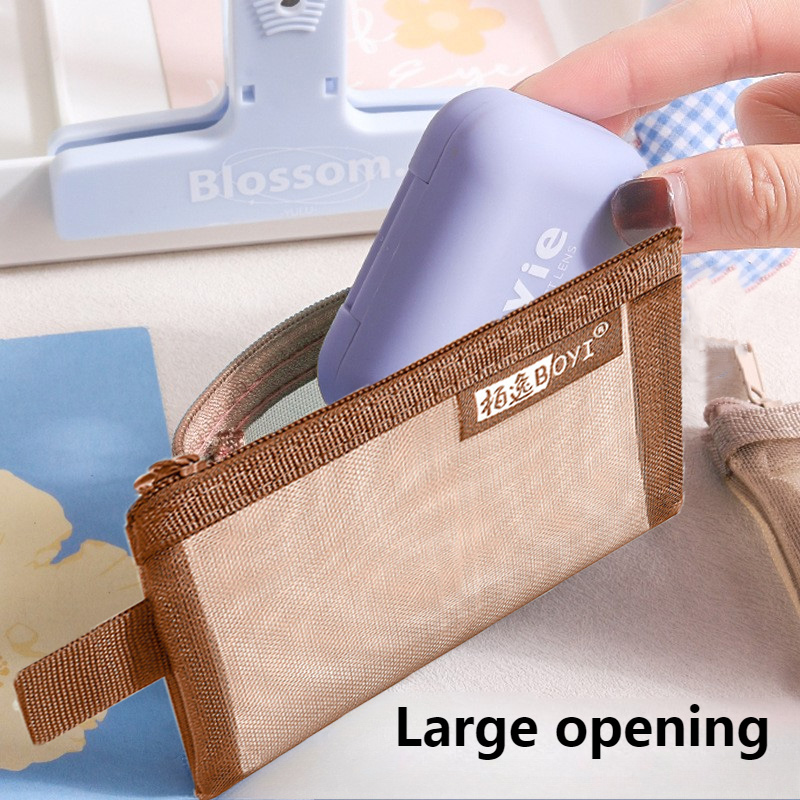 Portable Mini Zipper Quare Mesh Storage Bag,zippered Mesh Cosmetic Bag,small Square Mesh Coin Purse Travel Storage Carry Pouch