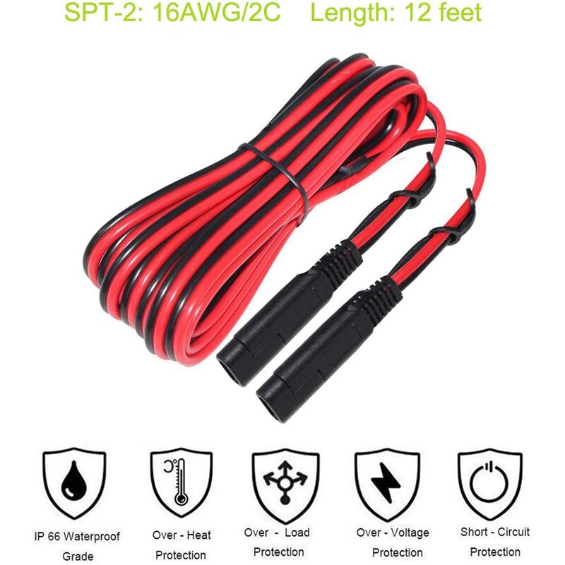 PNGKNYOCN 1.5m 14AWG SAE to Female Cigarette Lighter Socket 12V-24V