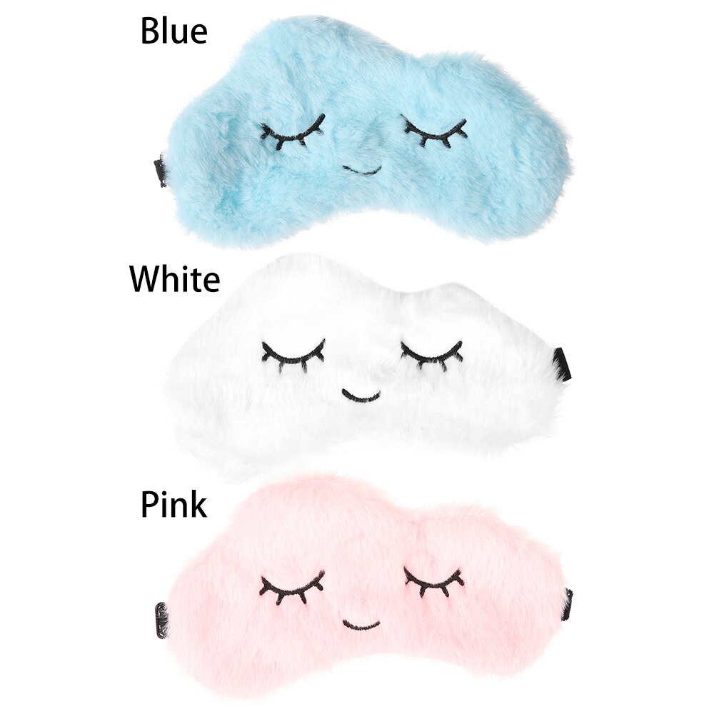1PC Cartoon Silk Eyepatch Sleeping Mask Embroidery Eyepatch Adjustable Sleeping Aid Blindfold Travel Sleep Eye Mask
