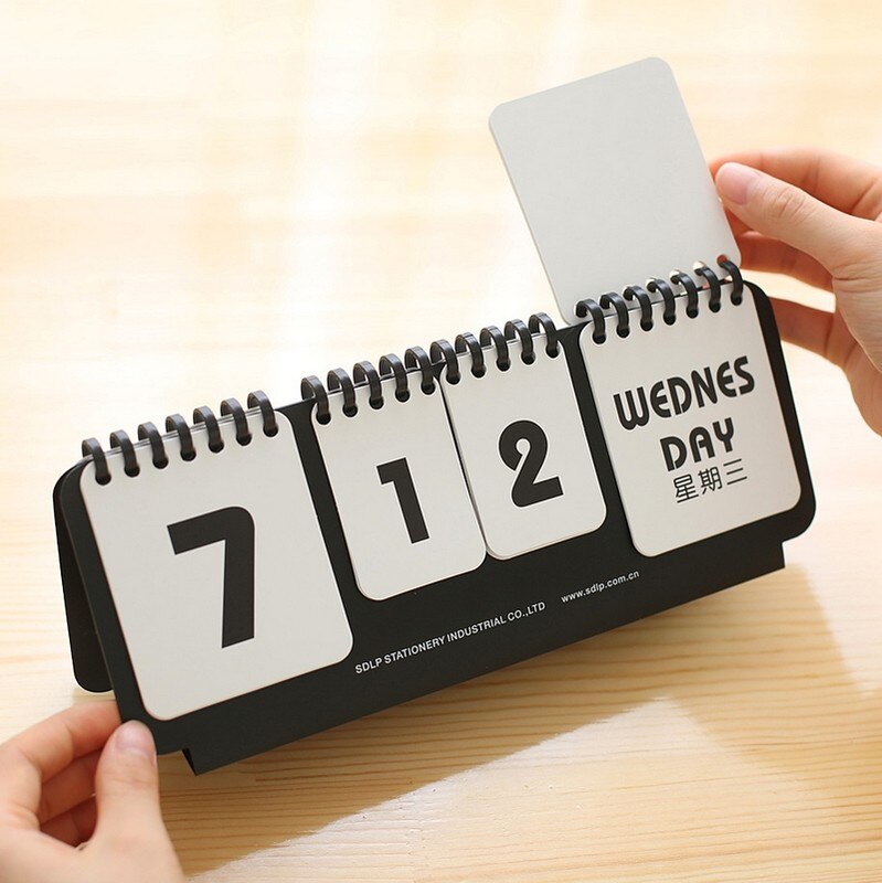 Mini Coil Desktop Calendar DIY Page Turning Perpetual Calendar Office Supplies Agenda Organizer Daily Schedule Planner