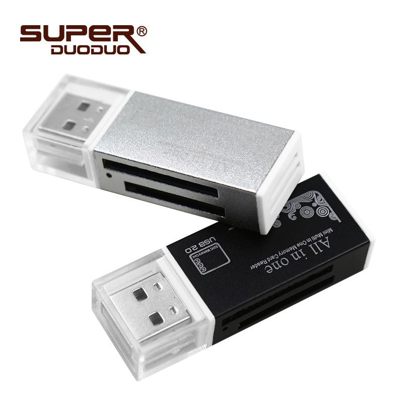 de USB 2,0 en 1 Multi adaptador de lector de tarjeta de memoria Micro SD SDHC TF M2 MMC