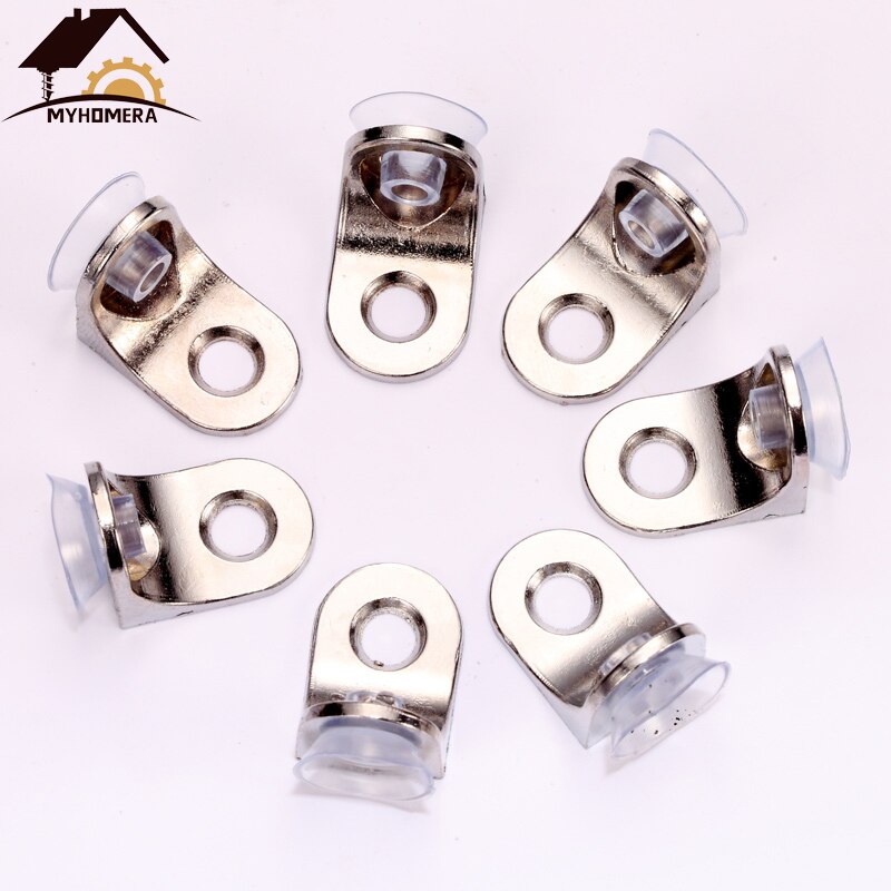 Myhomera 4Pcs Glass Shelf Brackets Suction Support Studs Pegs 5mm Shelves Fixed Cabinet Cupboard Glass Bracket Supporter Hold