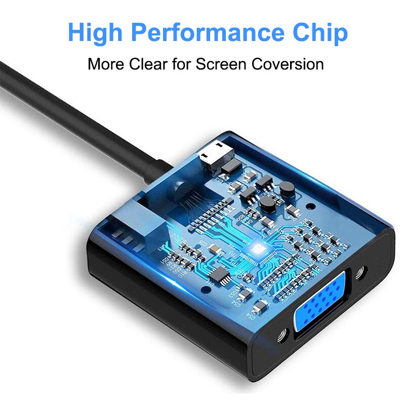Cable adaptador HDMI compatible con VGA, convertidor de vídeo Digital a analógico para PS4, portátil y proyector, 1080P