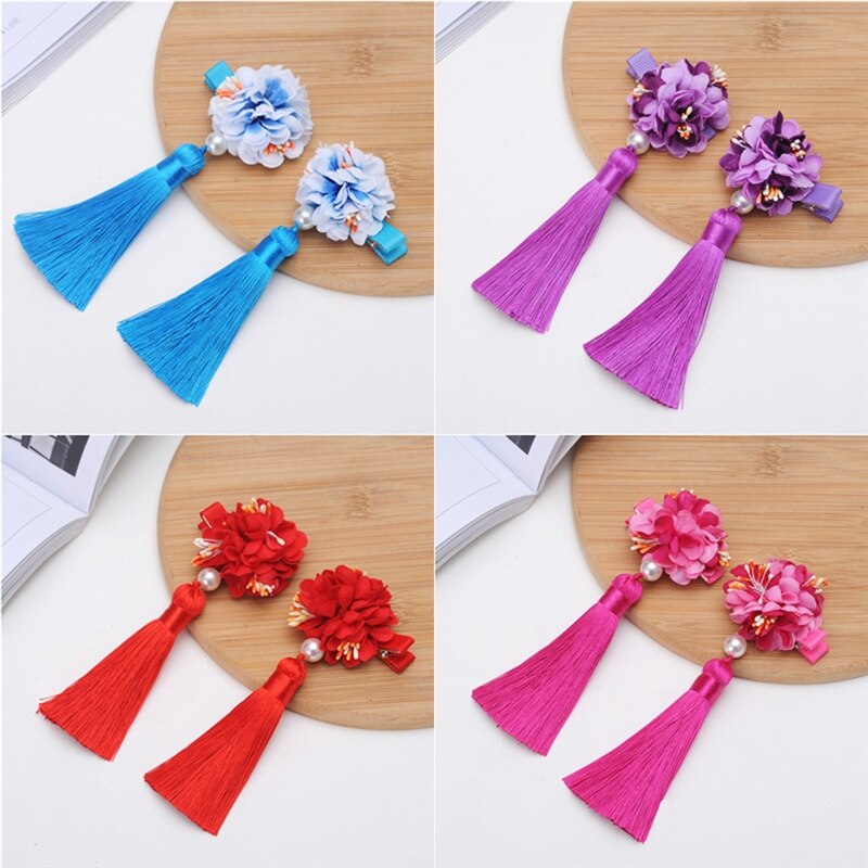 2020 novo multi estilo meninas grampos de cabelo chinês tradicional princesa borlas flor hairpins crianças meninas acessórios para o cabelo