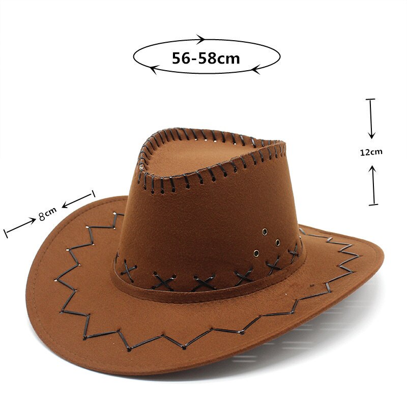 Summer Western men Fedoras Cowboy Hat Suede Cowboy Hat For Gentleman Cowgirl Jazz Cap With Gentleman Suede Sombrero Cap