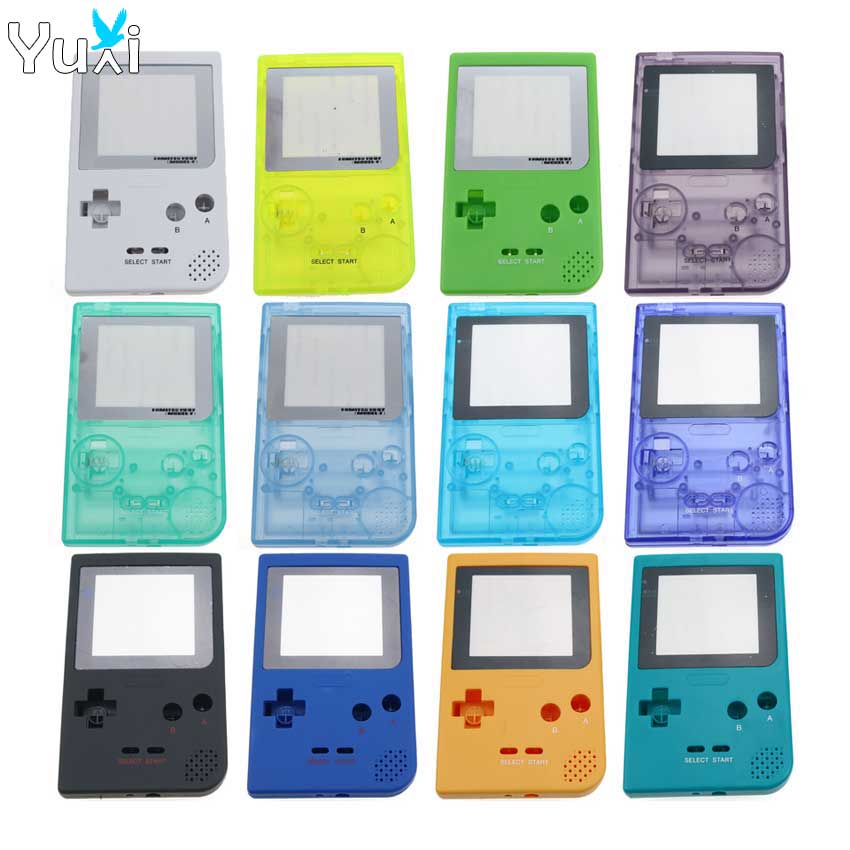 YuXi Full housing shell case cover replacement for Gameboy Pocket Game Console for GBP Clear shell Case with Buttons Kit