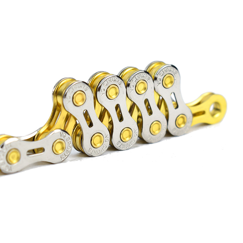 Fietsketting 6 7 8 9 10 11 Speed Velocidade Titanium Plated Ti Goud Zilver Weg Mountainbike Mtb Kettingen deel 116 Links