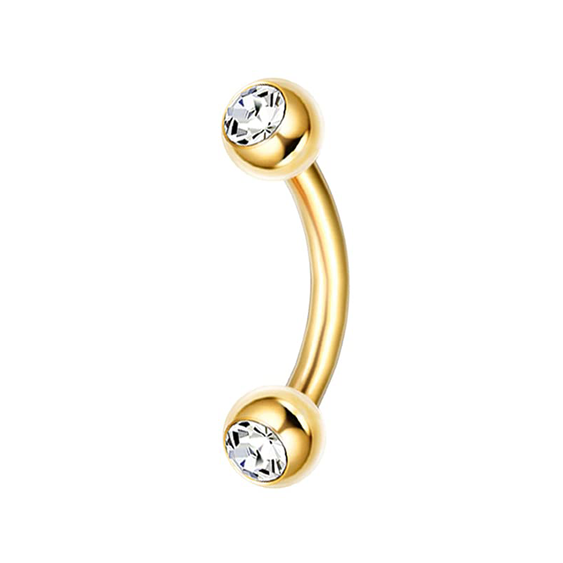 Drperfect 1pc 16G Eyebrow Rings Stainless Steel Belly Lip Cartilage Hoop Rook Daith Earrings Tragus CZ Piercing Curved Barbell: Black Gun Plated