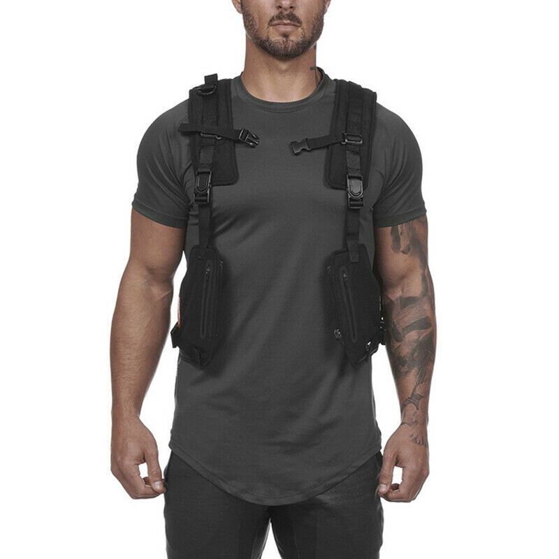 Multi-function Vest Outdoor Sports Fitness Men Protective Tops ZJ55