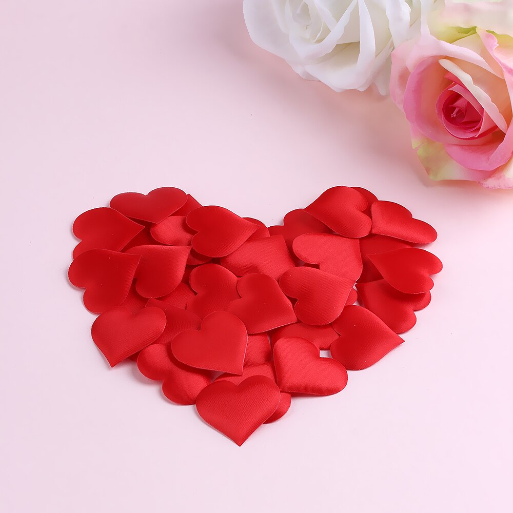 100 Stuks Padded Stof Confetti Gooien Bloemblaadjes Romantische Spons Liefde Hart Tafel Bruid Bruiloft Valentijnsdag Party Decoration