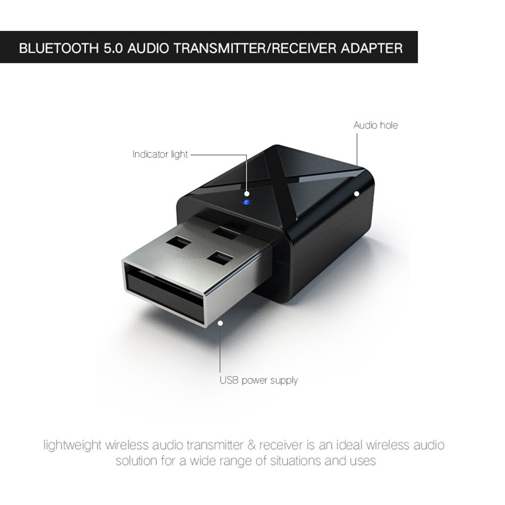 USB Bluetooth transmitter receiver 2-in-1 wireless audio adapter Bluetooth 5.0
