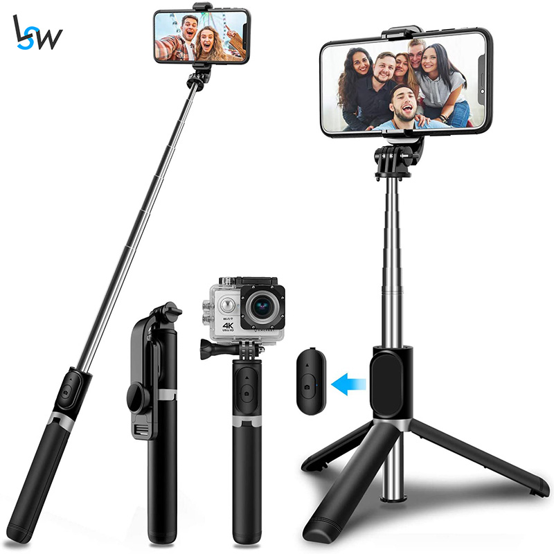 Selfie Stok Statief Met Draadloze Afstandsbediening, Mini Uitschuifbare Selfie Stok 360 ° Rotatie Telefoon Stand Houder Voor Smartphones Gopro