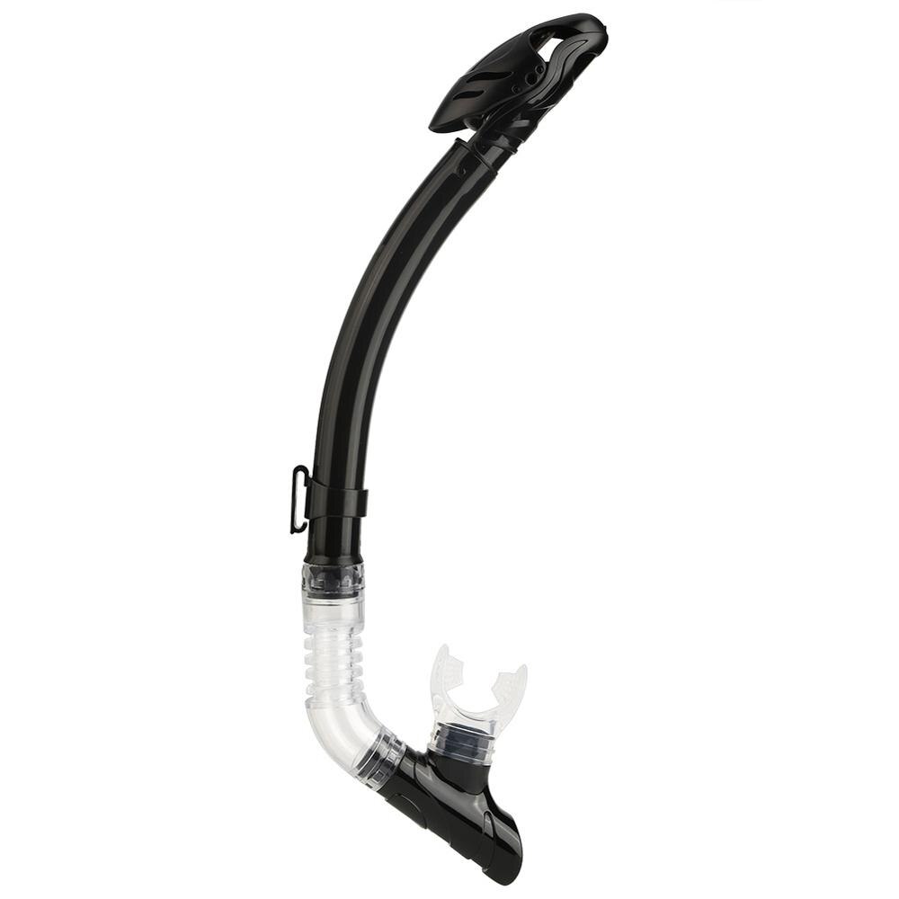 Full Dry Diving Snorkel Single Valve Breathing Tube with Silicone Mouthpiece Snorkel for Water Swimming Snorkeling Equipment: Black